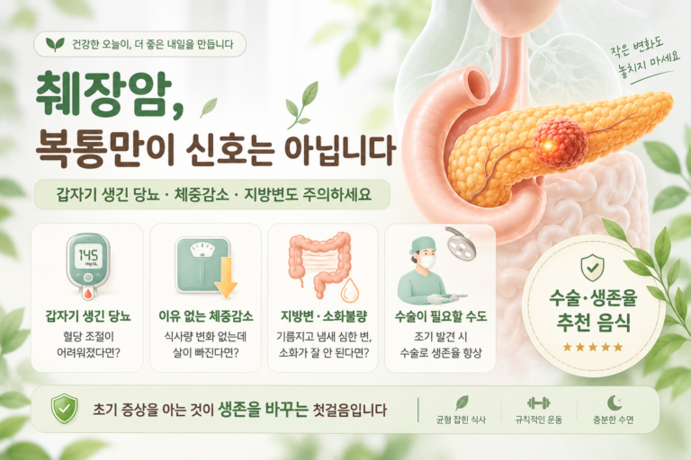 췌장암은 왜 늦게 발견될까? 증상·수술·생존율부터 꼭 알아야 할 음식까지 3 췌장암 초기 증상장 썸네일