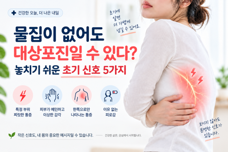 물집이 없어도 대상포진일 수 있다? 놓치기 쉬운 초기 신호 5가지