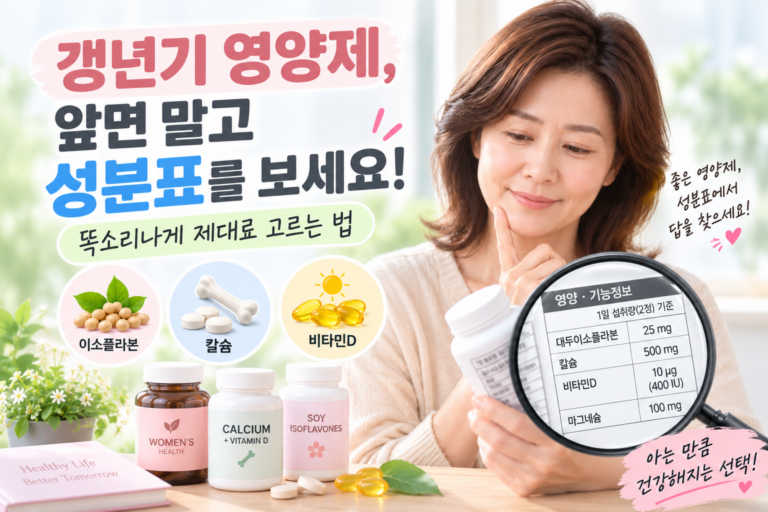 갱년기 영양제 성분표